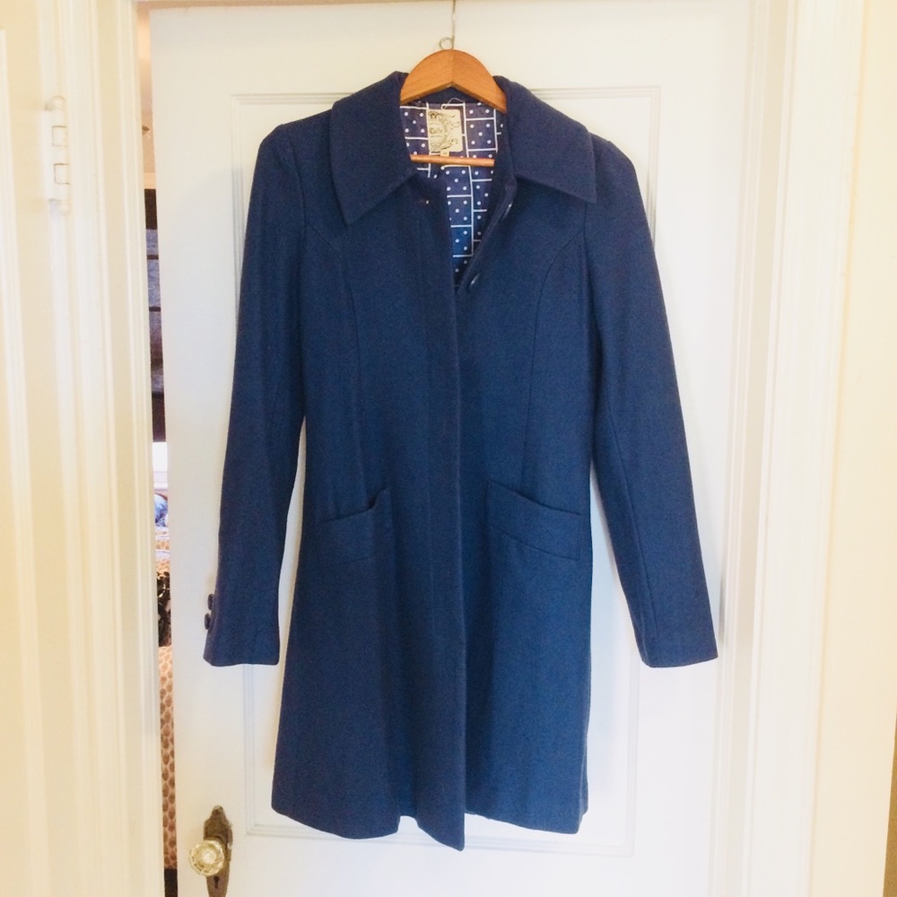 Gorgeous bright blue wool coat by Tulle